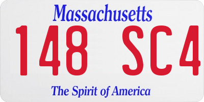 MA license plate 148SC4