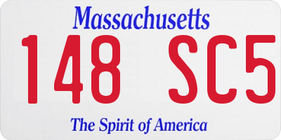 MA license plate 148SC5
