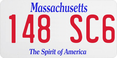 MA license plate 148SC6