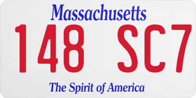 MA license plate 148SC7