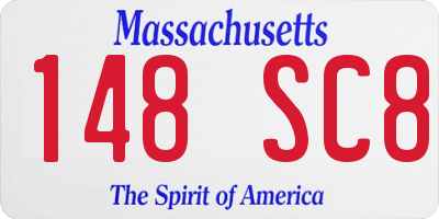 MA license plate 148SC8