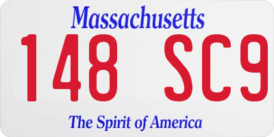 MA license plate 148SC9