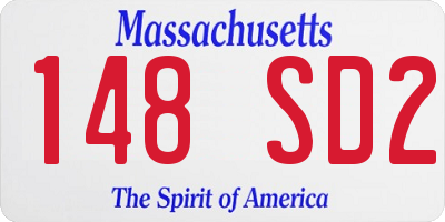 MA license plate 148SD2