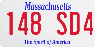 MA license plate 148SD4