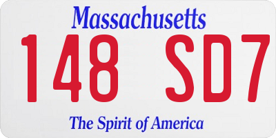 MA license plate 148SD7