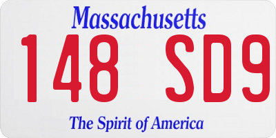 MA license plate 148SD9