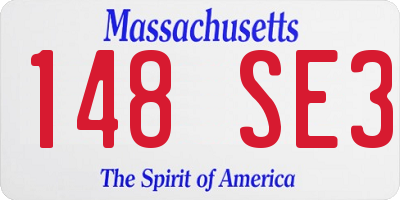 MA license plate 148SE3