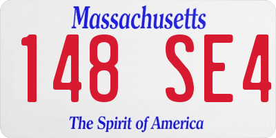 MA license plate 148SE4