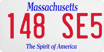 MA license plate 148SE5