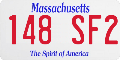 MA license plate 148SF2