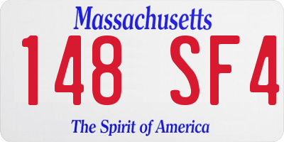 MA license plate 148SF4