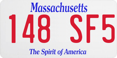 MA license plate 148SF5