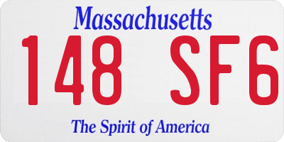 MA license plate 148SF6