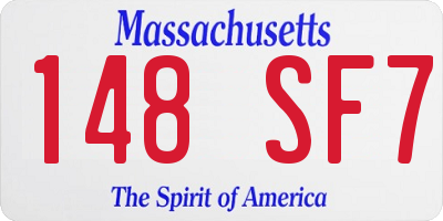 MA license plate 148SF7