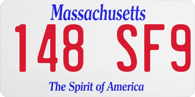 MA license plate 148SF9