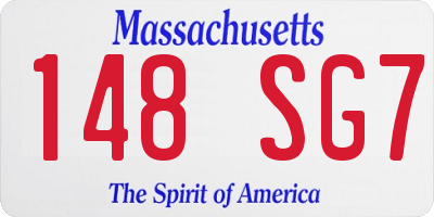 MA license plate 148SG7