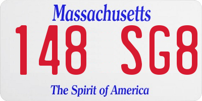 MA license plate 148SG8