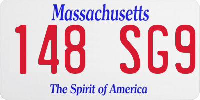 MA license plate 148SG9