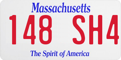 MA license plate 148SH4
