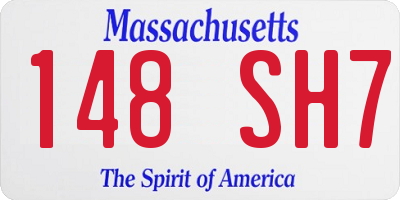 MA license plate 148SH7