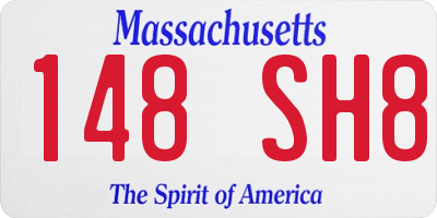 MA license plate 148SH8