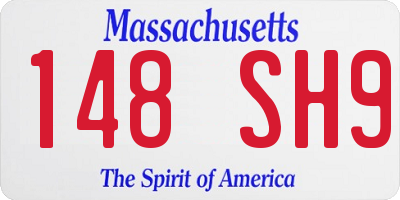 MA license plate 148SH9