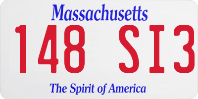MA license plate 148SI3