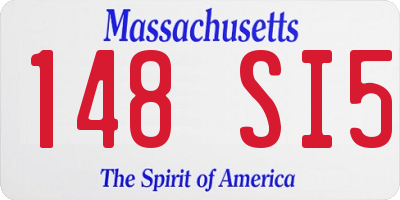 MA license plate 148SI5
