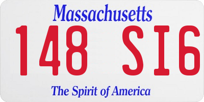 MA license plate 148SI6