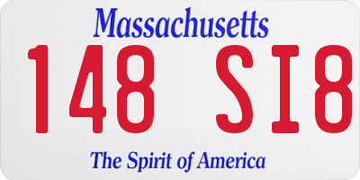 MA license plate 148SI8