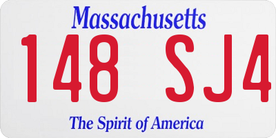 MA license plate 148SJ4