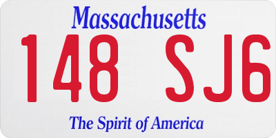 MA license plate 148SJ6