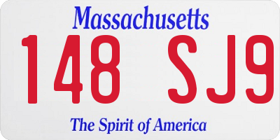 MA license plate 148SJ9