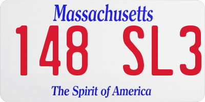 MA license plate 148SL3