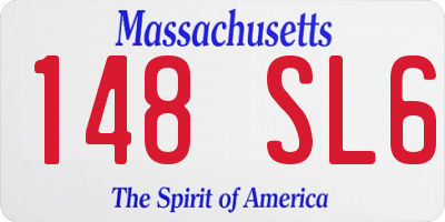 MA license plate 148SL6