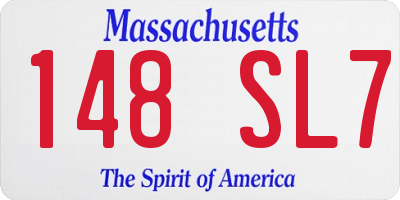 MA license plate 148SL7
