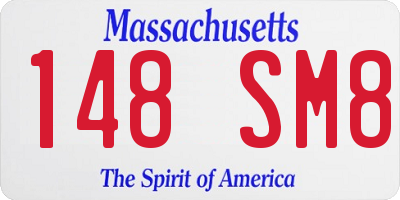 MA license plate 148SM8