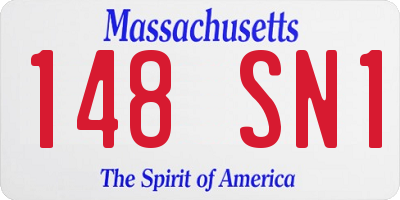 MA license plate 148SN1