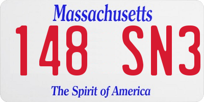 MA license plate 148SN3