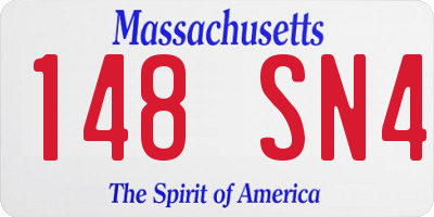 MA license plate 148SN4