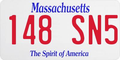 MA license plate 148SN5