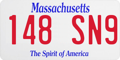 MA license plate 148SN9