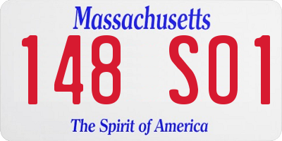 MA license plate 148SO1