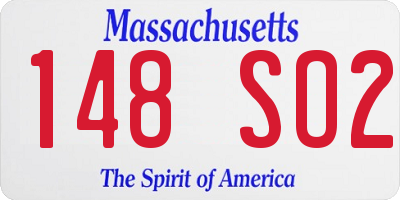 MA license plate 148SO2