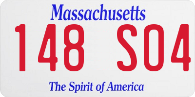 MA license plate 148SO4