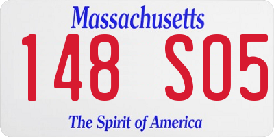 MA license plate 148SO5
