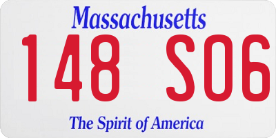 MA license plate 148SO6