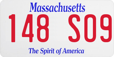 MA license plate 148SO9
