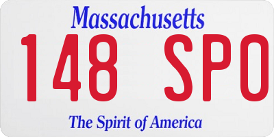 MA license plate 148SP0