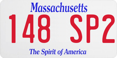 MA license plate 148SP2